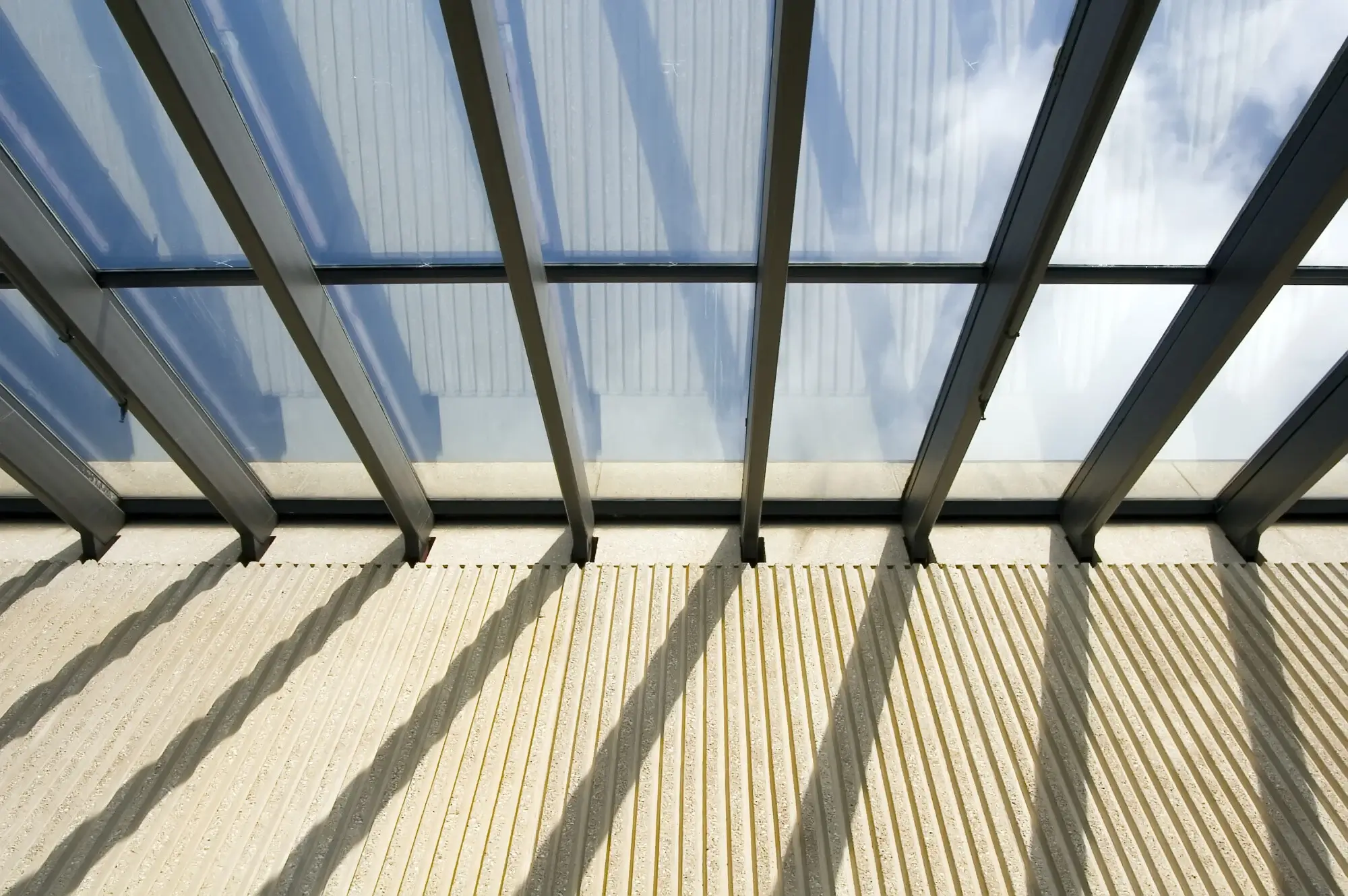 Building with glass ceiling