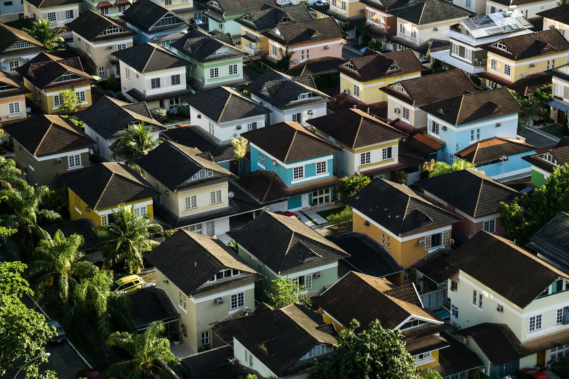 Arial view of housing. Image by Unsplash.