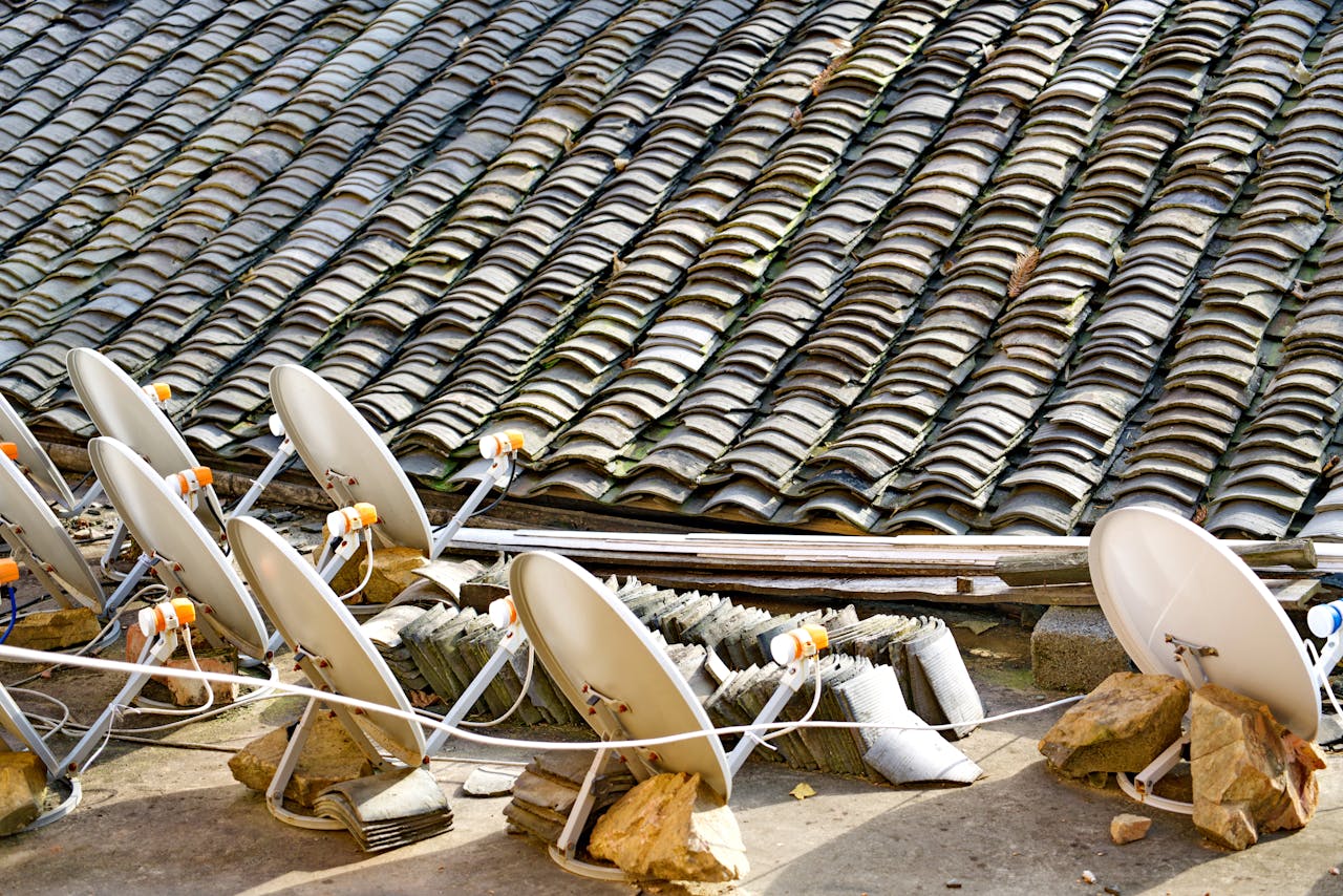 Antennas on a roof. Image by Pexels