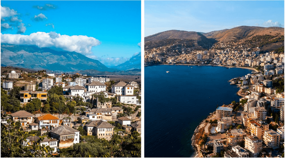 Houses on a hill, houses by the water