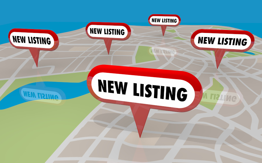 Map with New listings pins