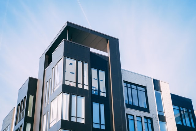 Top two floors of an apartment building