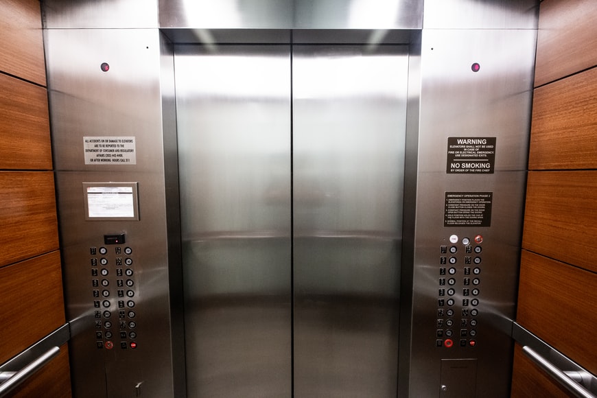 Inside of an elevator