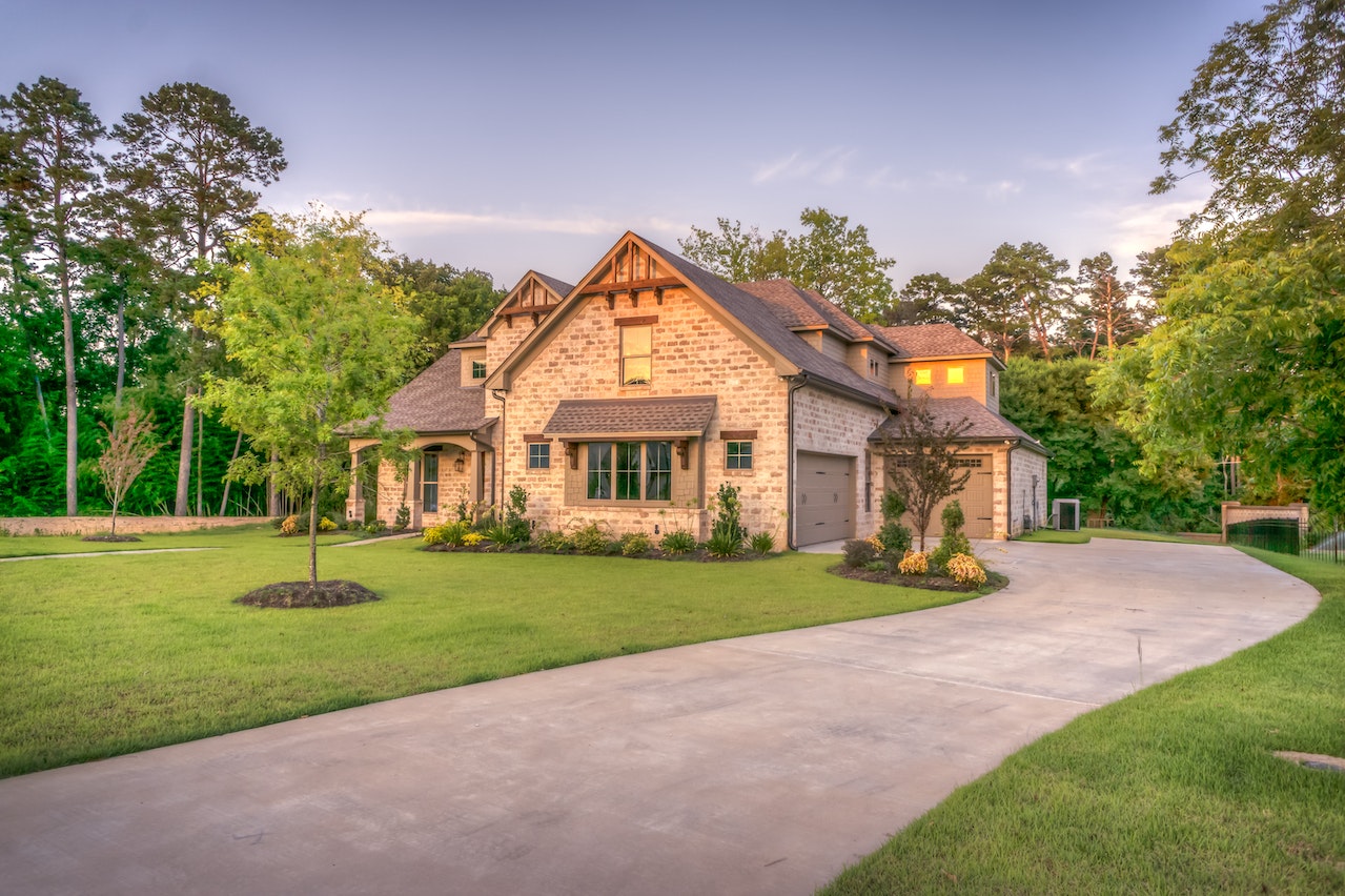 Beige Bungalow house