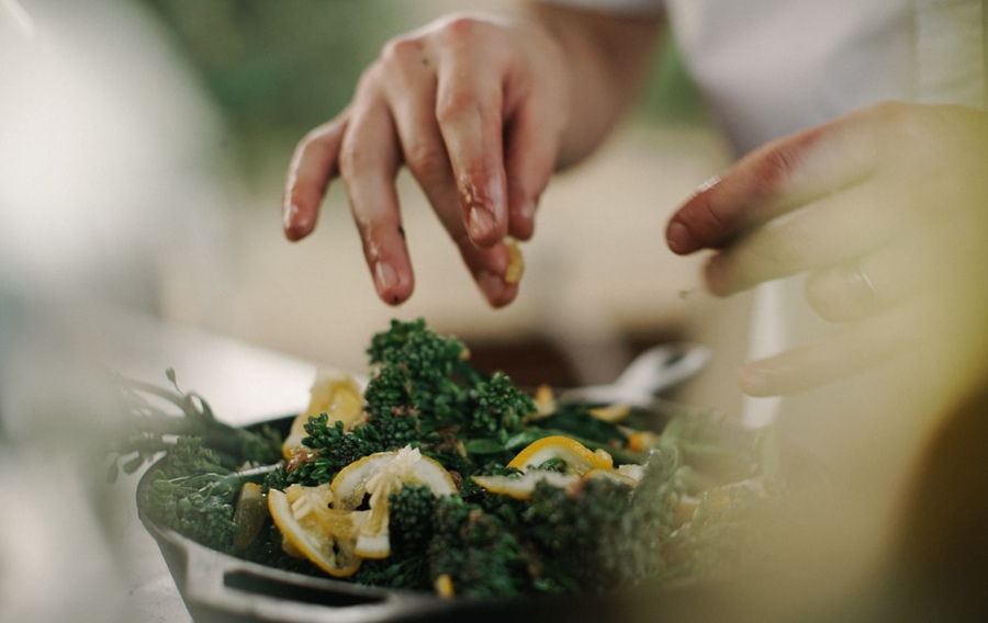 Hands, food