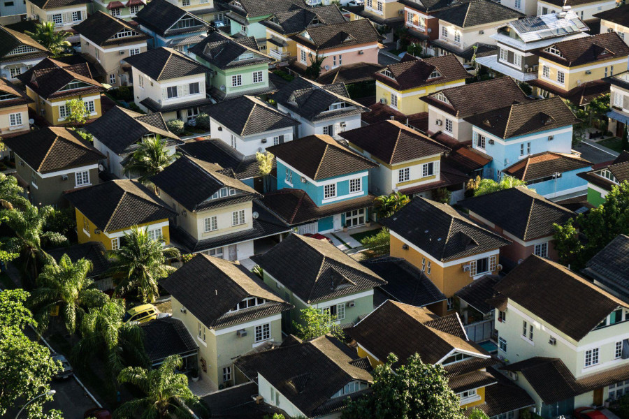 arial view of housing