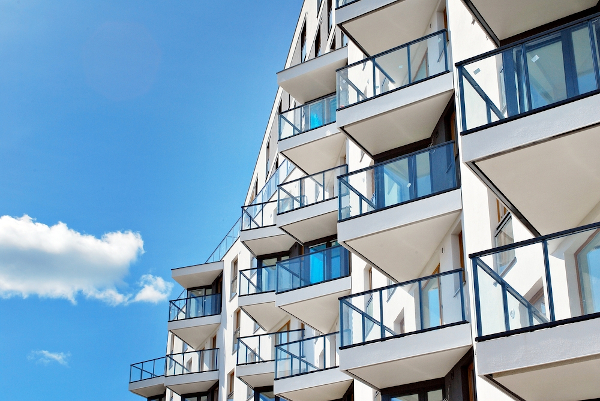 Apartment building with balconies