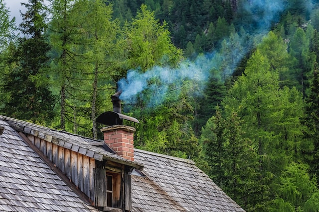 Smoke coming ut of a chimney