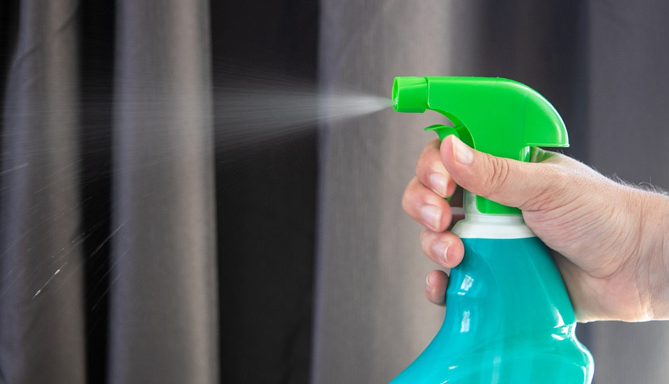 green cleaning bottle